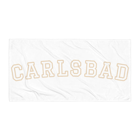 A Carlsbad "University" style Towel